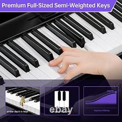 Clavier de piano numérique pliable, clavier semi-lesté de taille normale et 61 touches