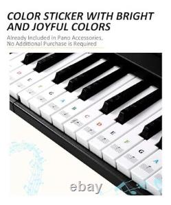 Clavier de piano pliable à 61 touches, clavier à texture de bois d'imitation Upgrand