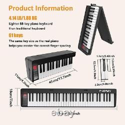 'Clavier de piano pliable à 61 touches, clavier semi-lesté de taille normale, clavier électronique portable'