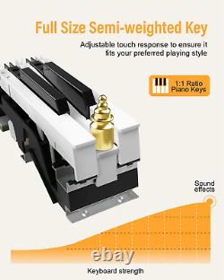 Clavier de piano pliant, 88 touches de taille normale semi-pondérées, clavier de piano pliable.