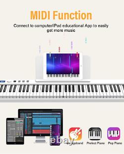 Clavier de piano pliant, 88 touches de taille normale semi-pondérées, clavier de piano pliable.