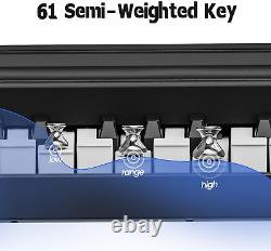 Clavier de piano pliant à 61 touches, piano numérique à touches semi-lestées, piano portable pour