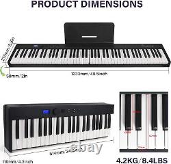 Clavier de piano pliant, clavier électrique Kmise 88 touches semi-lestées numérique Fol