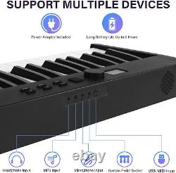 Clavier de piano pliant, clavier électrique Kmise 88 touches semi-lestées numérique Fol