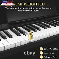 Clavier de piano pliant, clavier électronique 88 touches semi-lestées numérique pliable