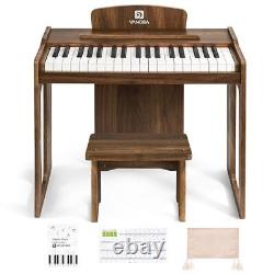 Clavier de piano pour enfants, piano numérique à 37 touches pour enfants, couleur brun foncé.