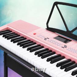 Clavier électronique 61 touches avec éclairage LED, support électrique pour partition de musique
