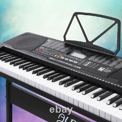 Clavier électronique à 61 touches avec éclairage LED, écran LCD, support et pupitre de musique