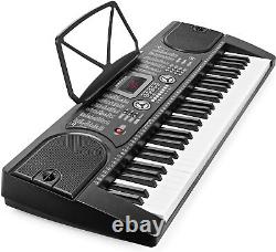Clavier électronique de musique 61 touches portable, piano numérique électrique, stickers et microphone