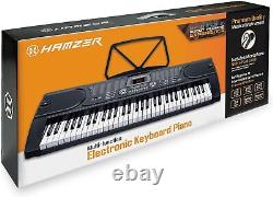 Clavier électronique de musique 61 touches portable, piano numérique électrique, stickers et microphone