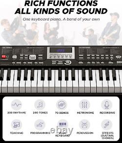 Clavier électronique portable à 61 touches Piano de musique pour débutants adultes Ki