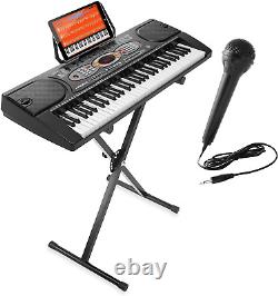 Clavier électronique portable de 61 touches, piano de musique numérique avec support en X et microphone