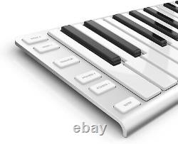 Clavier musical portable Artesia Xkey à 25 touches, touches de taille réelle de piano, argent.