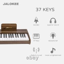 Clavier numérique pour enfants, piano éducatif 37 touches en noyer