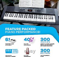 Clavier piano à 61 touches pour débutants Alesis Melody avec support, banc et haut-parleurs