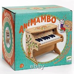 Djeco Animambo 18 Key Electronic Piano Instrument Musical Tan
