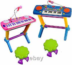 Enfants Enfants 44 Key Electronic Keyboard Piano Musical Light Play Set Toy MIC