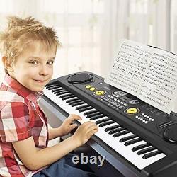 Enfants Piano 61 Clés Electronique Piano Clavier Avec Affichage Led, Music Stand