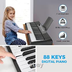 Ensemble de clavier de piano électrique pleine grandeur à 88 touches, piano numérique avec pédale de sustain