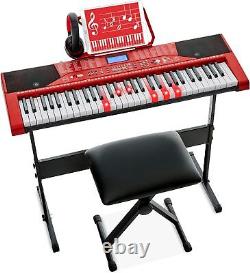 Ensemble de piano électronique complet pour débutants avec 61 touches, touches rétroéclairées et écran LCD