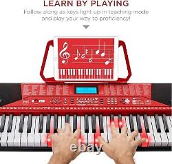 Ensemble de piano électronique complet pour débutants avec 61 touches, touches rétroéclairées et écran LCD