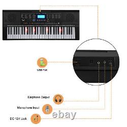Glarry 61-key Music Piano Clavier Portable Instrument De Musique Électronique