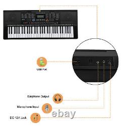 Glarry Gep-104 Clavier Électronique À 61 Clés Piano De Musique Numérique Portable
