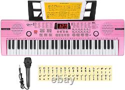 Hricane Kids Piano Clavier, 61 Clés Débutant Electronique Clavier Musique Portable
