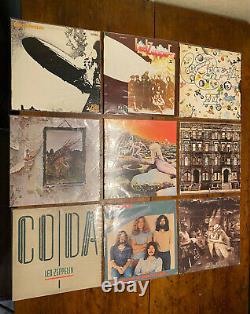 Led Zeppelin Original Lp Albums Enregistrement Lot De 9 Bon Très Bon État