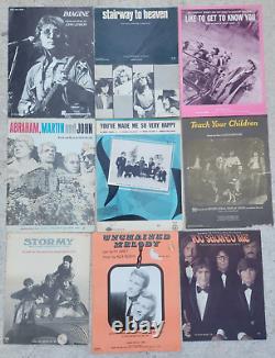 Lot de 24 recueils de chansons rock des années 60 et 70 Led Zeppelin Bob Dylan John Lennon