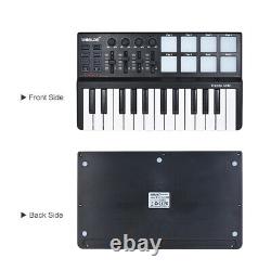 Mini Piano Avec Drum Pad Usb 25 Keyboard Portable Instrument De Musique En Plastique