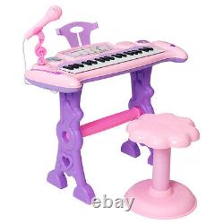 Musical 37 Key Electronic Keyboard Kids Toy Mini Piano À Queue, Tabouret, Microphone