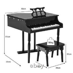 NNECW 30 clés Piano Clavier Jouet avec Support Partition pour Enfants - Noir