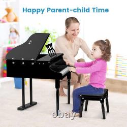 NNECW 30 clés Piano Clavier Jouet avec Support Partition pour Enfants - Noir