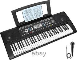 Nouveau clavier électronique piano 61 touches noir pour débutants avec support de partitions