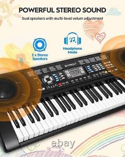 Nouveau clavier électronique piano 61 touches noir pour débutants avec support de partitions