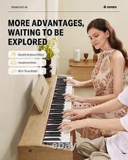 Offrir le clavier de piano numérique DDP-60 avec 128 sons, un support en bois et une triple pédale.