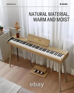 Offrir le clavier de piano numérique DDP-60 avec 128 sons, un support en bois et une triple pédale.