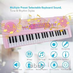 Piano De Clavier Électrique Pour Enfants-portable 49 Clé Électronique Karaoké Musical Keyb