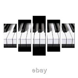 Piano Keys Keyboard Musique 5 Pièces Toile Wall Art Affiche Imprimé Photo Maison Deco