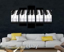 Piano Keys Keyboard Musique 5 Pièces Toile Wall Art Affiche Imprimé Photo Maison Deco