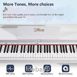 Piano Numérique 88 Key Full-size Peighted Clavier Piano, Mp3 Fonction, Blanc