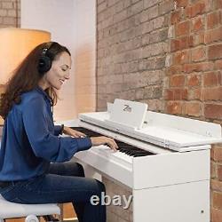 Piano Numérique 88 Key Full-size Peighted Clavier Piano, Mp3 Fonction, Blanc
