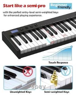 Piano Numérique Compact Portable 88 Touches Semi-lestées Blanc