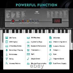 Piano clavier avec touches éclairées, Clavier d'apprentissage 61 touches pour débutants
