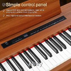 Piano électrique à 88 touches de taille standard Glarry pour débutants, 3 pédales, casque, housse