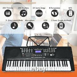 Piano électronique portable 61 touches avec support et tabouret