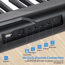 Piano numérique 88 touches de taille complète, clavier électronique semi-lesté à poids moyen