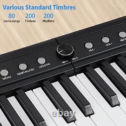 Piano numérique 88 touches de taille complète, clavier électronique semi-lesté à poids moyen
