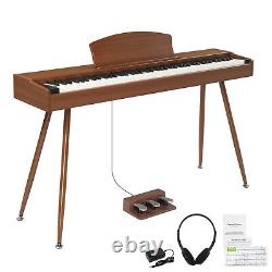 Piano numérique à 88 touches de taille standard avec support de partitions et 3 pédales, MIDI USB